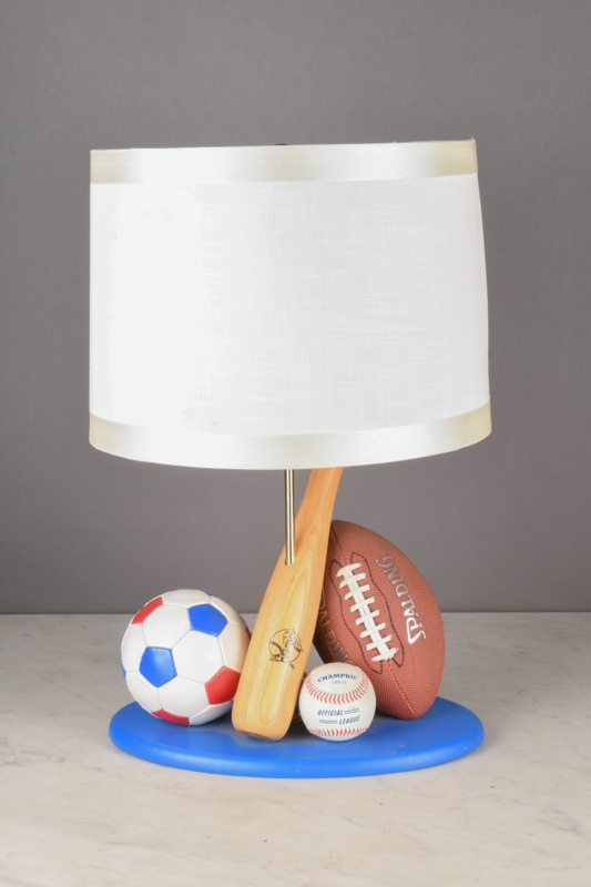 Table Lamp Baseball Bat Tripod Base Catcher's Mitt Star Pattern Shade