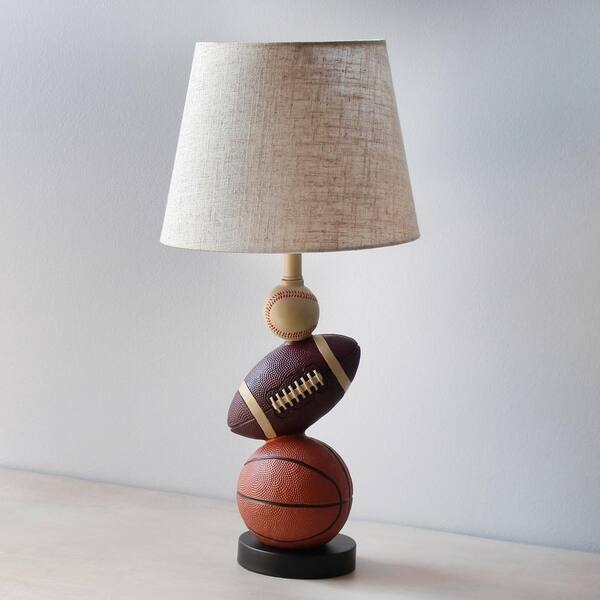 Table Lamp Basketball Baseball Football Trio Base Neutral Shade Novelty
