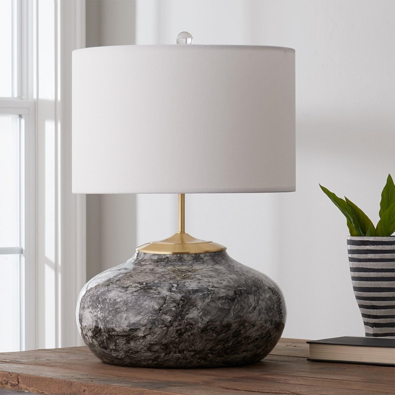 Table Lamp Black And White Mottled Tapered Monochrome Table Lamp Decor