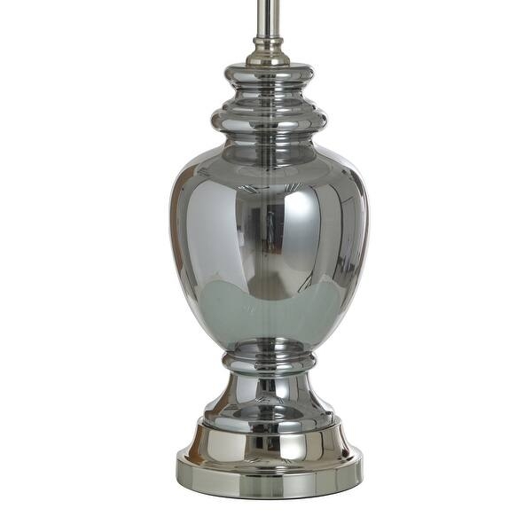 Table Lamp Bright Mercury Glass Tapered Neck Metal Accents