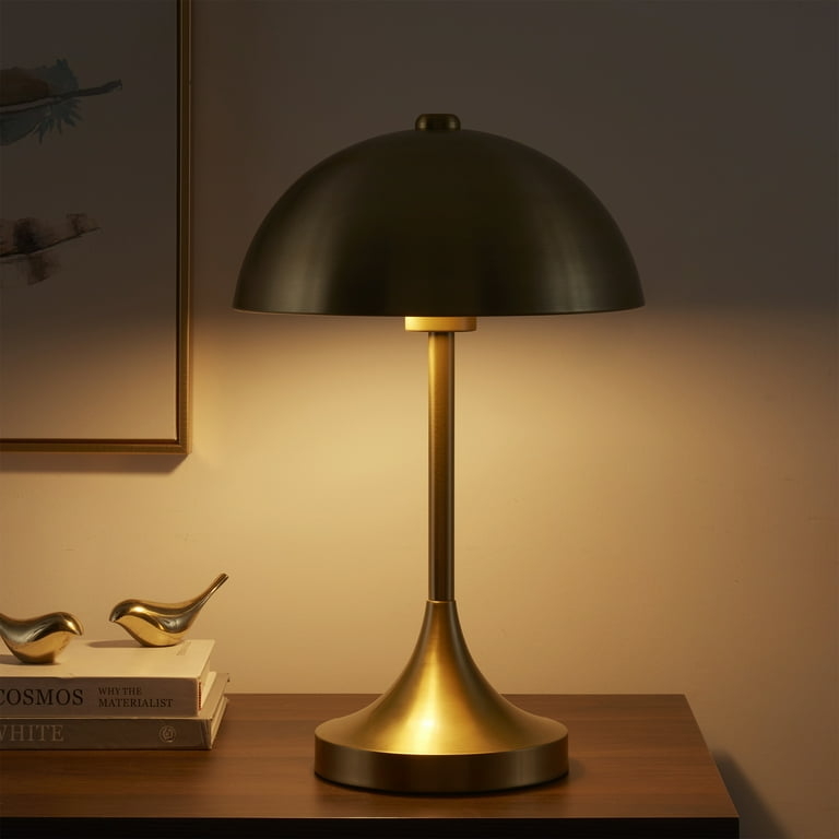Table Lamp Brushed Brass Dome Shade Desk Design