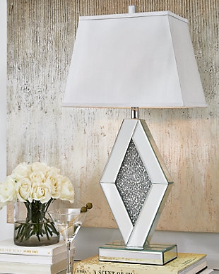 Table Lamp Brushed Gold Ribbed Metallic Base White Drum Shade