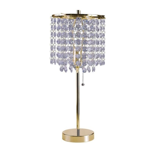 Table Lamp Bulb Silhouette Crystal Beaded Mesh - glam crystal beaded table lamp