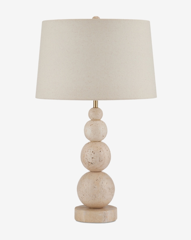 Table Lamp Bulbous Silhouette Ribbed Surface Coastal Style