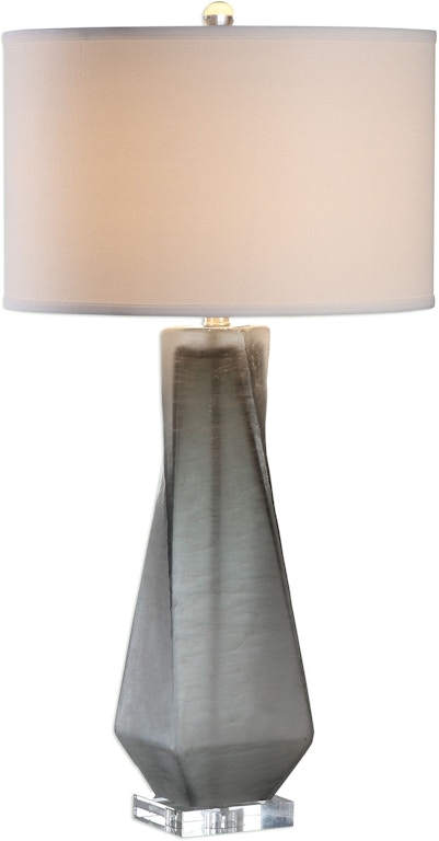 Table Lamp Charcoal Ribbed Tapered Base Textured Ribbed Ceramic Lamp