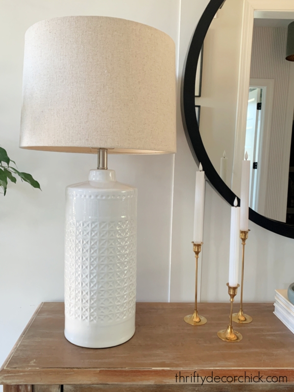 Table Lamp Charcoal Tapered Base Plug-In Dimmer Control