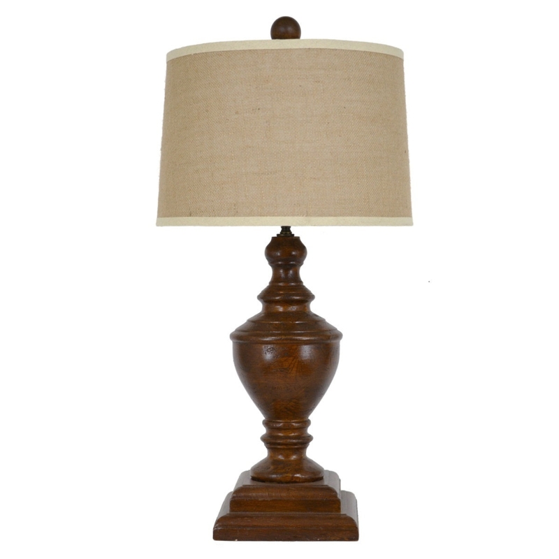 Table Lamp Classic Dark Brown Slender Silhouette Tapered Shade