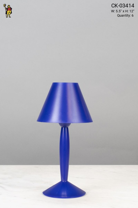 Table Lamp Cobalt Blue Finish Dome Silhouette Vibrant Cafe Lighting