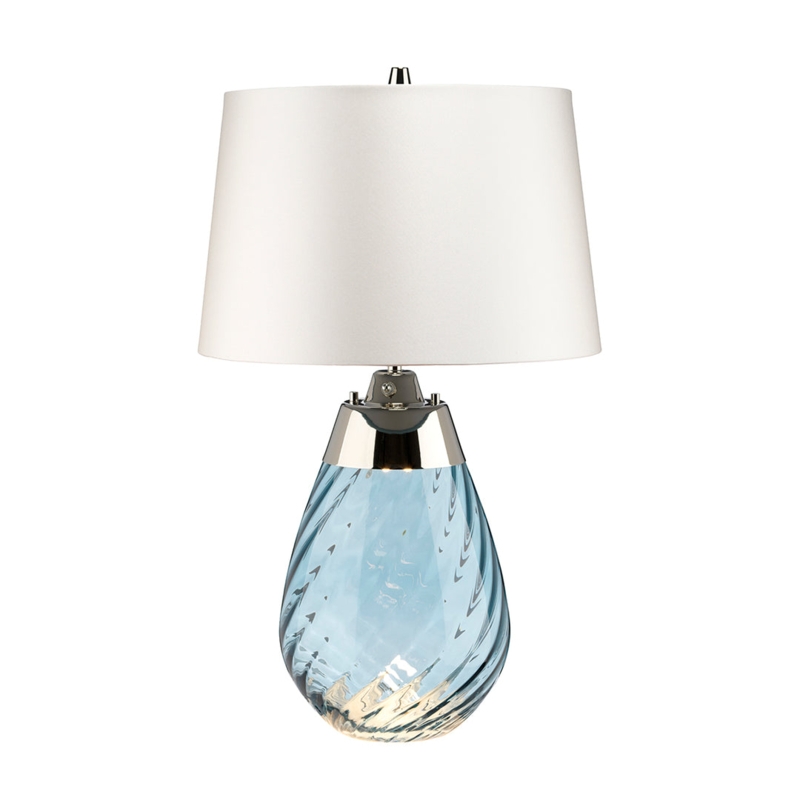 Table Lamp, Cobalt Ceramic, Crackle Glaze, Blue Crackle Glaze Lamp