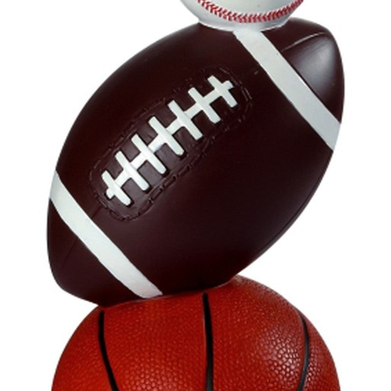 Table Lamp Conical Shade Stacked Sports Balls Athletic Nursery Lighting
