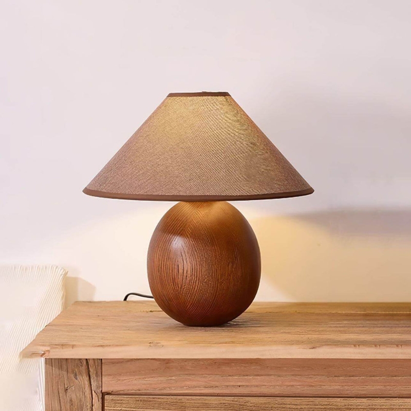 Table Lamp Contemporary Matte Black Disc Shade Slender Stem Japandi