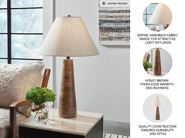 Table Lamp Contemporary Stacked Cylinder Base Espresso Finish