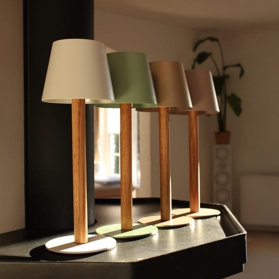Table Lamp Cordless Battery-Powered Mushroom Shape Scandinavian Style
