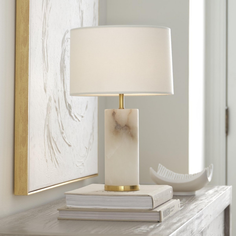 Table Lamp Cordless Black Matte Flared Conical Shade Tapered Neck