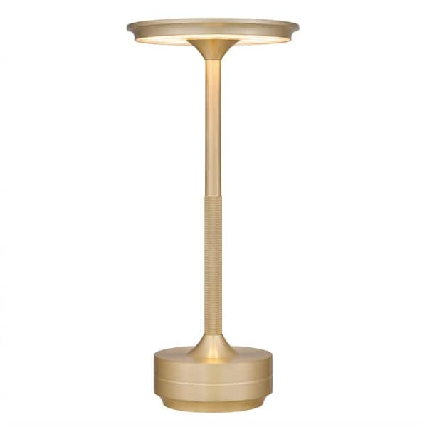 Table Lamp Cordless Brushed Bronze Cylindrical Base Modern Accent