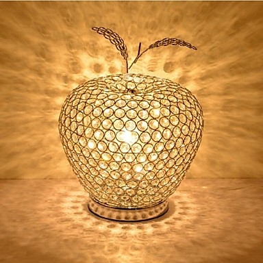 Table Lamp Crystal Grid Shade Tiered Metal Pedestal Polished