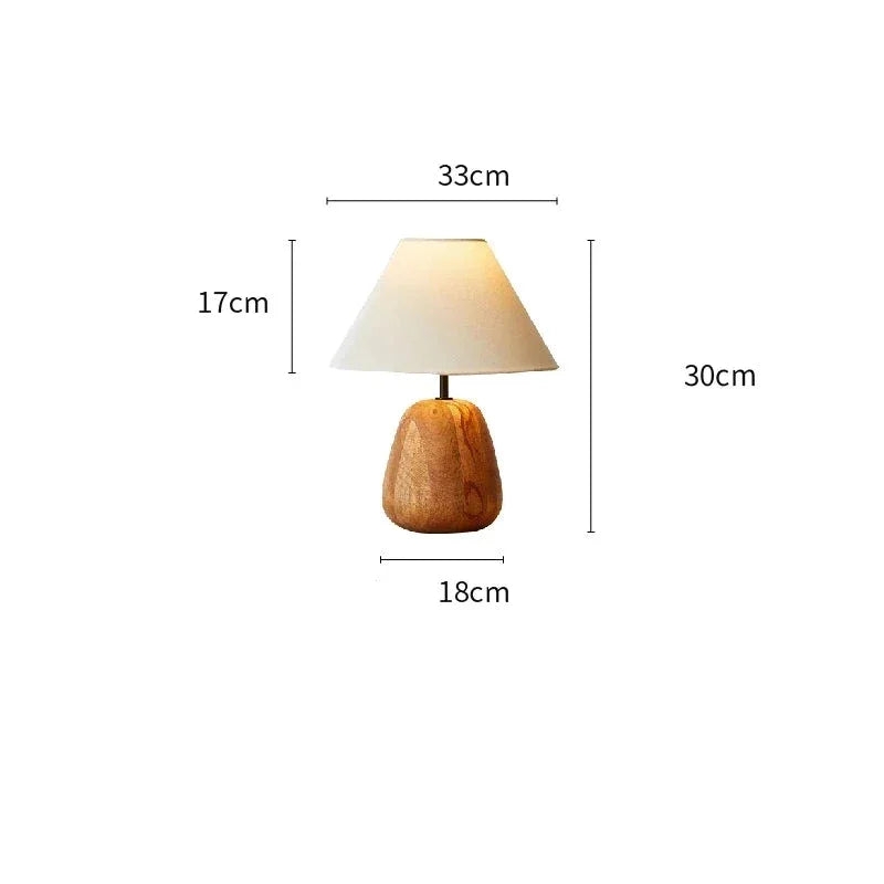 Table Lamp Cube Silhouette Integrated LED Square Cutout Wood Tone