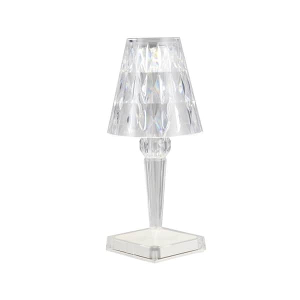 Table Lamp Diamond Cut Shade Polished Gold Base Cordless Lamp For Patio
