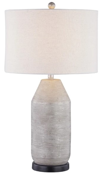 Table Lamp Distressed Urn Base Rectangular Fabric Shade