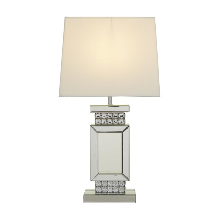 Table Lamp Faceted Stacked Spheres Tiered Base Polished Finish Glam