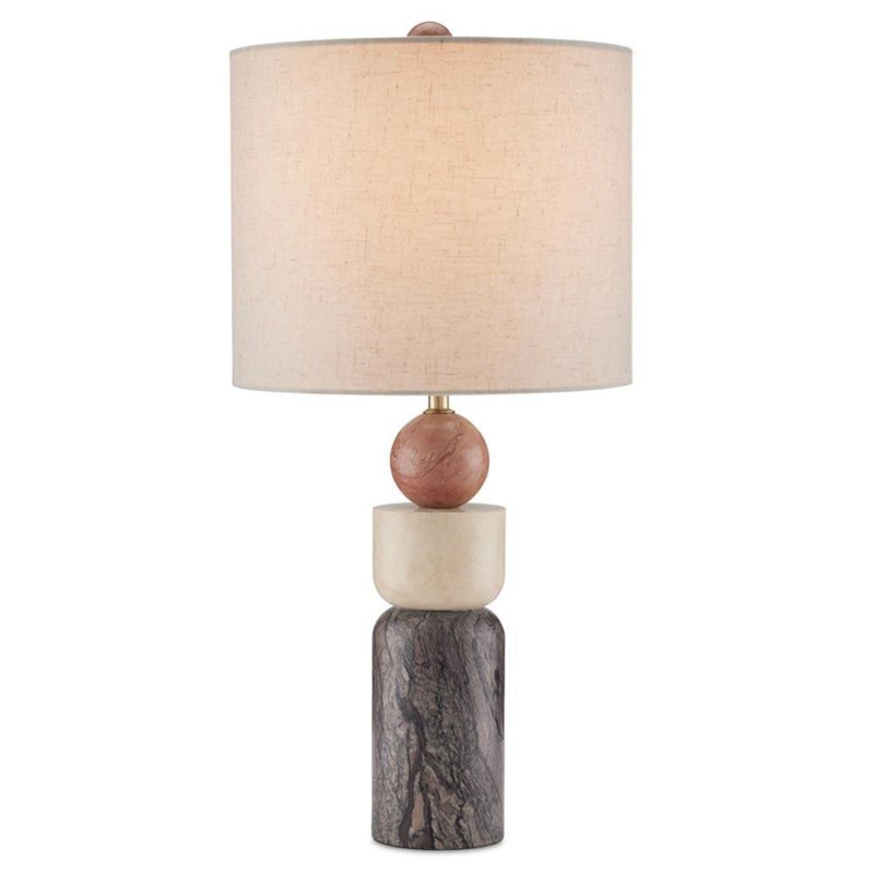 Table Lamp Faceted Stone Base Geometric Silhouette Lodge Style