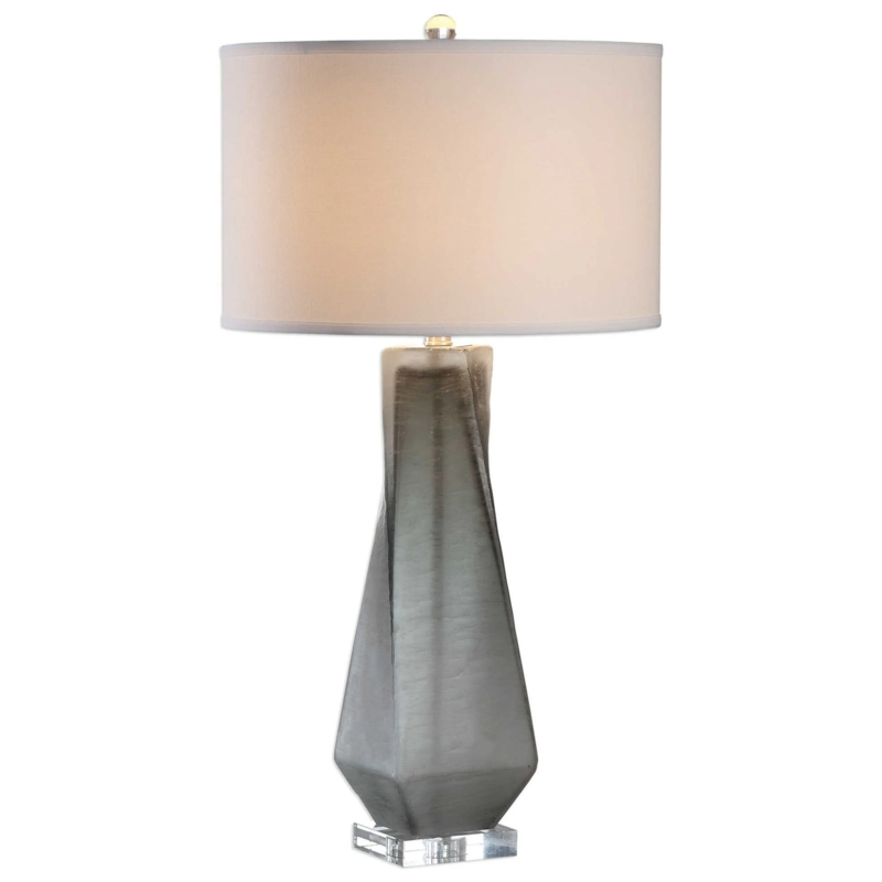 Table Lamp Faceted Texture Geometric Stone Look Bedroom Lighting