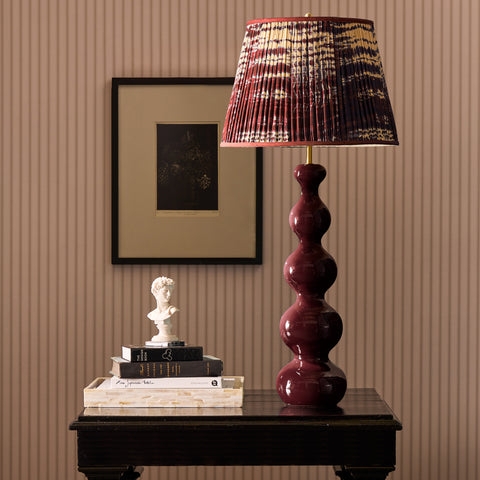 Table Lamp for Moody Interiors with High Gloss Lacquer Bulbous Base
