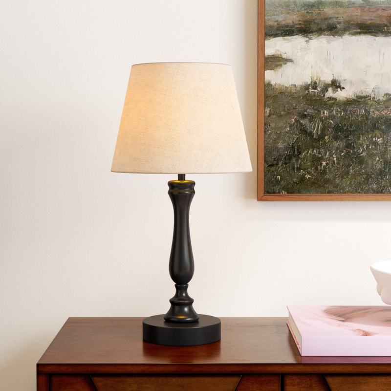 Table Lamp: Geometric Open Frame Base with USB Port and Touch Control