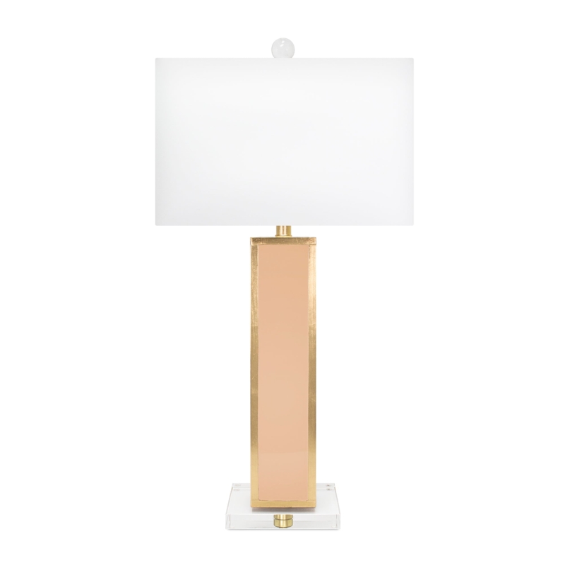 Table Lamp: Glossy Ceramic Gourd Shape, Gold Accents. Ceramic Table Lamp.