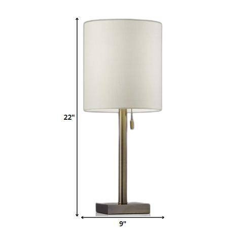 Table Lamp Gray Stacked Pebble Base Textured Contemporary Bedside Light
