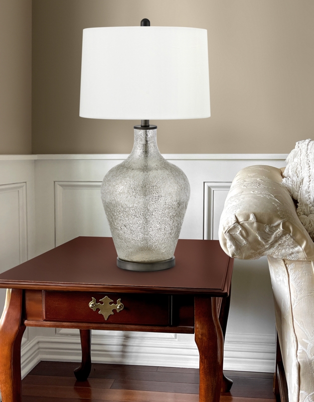 Table Lamp Gunmetal Mercury Glass Gourd Gunmetal Finish Lighting