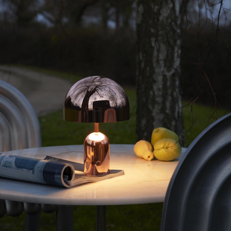 Table Lamp, High Gloss Gold Finish, Modern Mushroom Shape, Portable LED