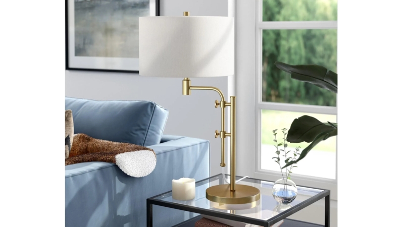 Table Lamp Industrial Dark Bronze Pulley System with Counterweight
