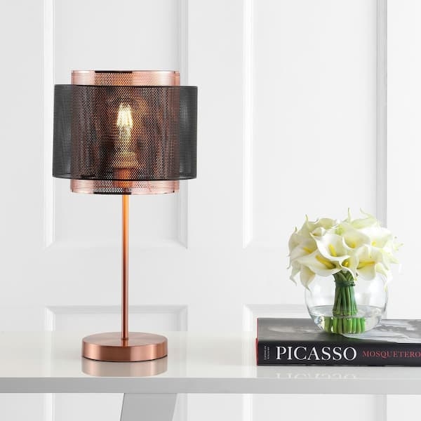 Table Lamp: Industrial Dual Pillar Frame with Suspended Socket