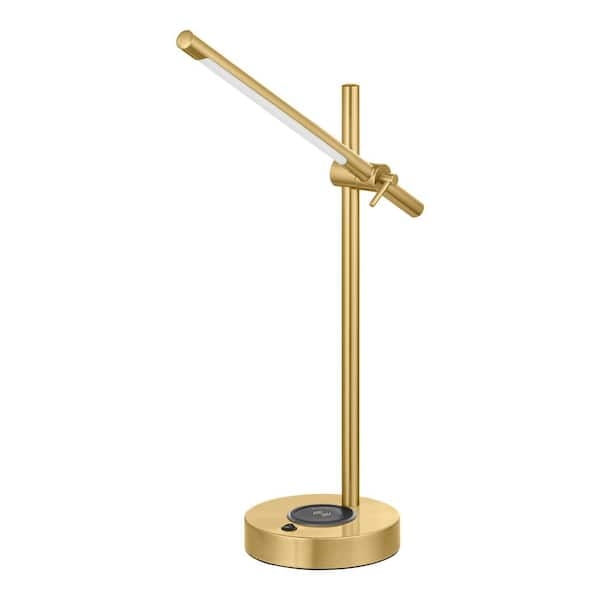 Table Lamp Integrated LED Ring Brushed Gold Finish