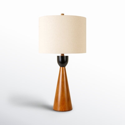 Table Lamp Marbled Base Gold Finish Dual Cone Shades Mid-Century Luxe