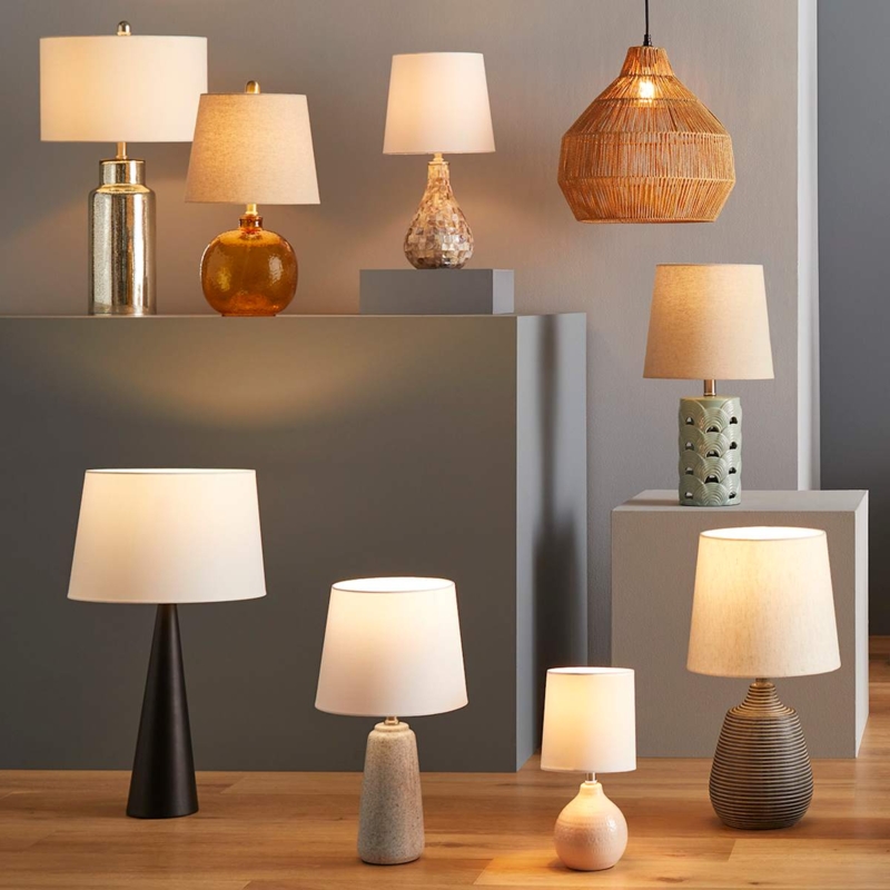 Table Lamp Matte Black Metal Cone Base Industrial Drum Shade