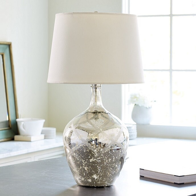 Table Lamp Mercury Glass Diamond Lattice Pattern Lattice Lamp