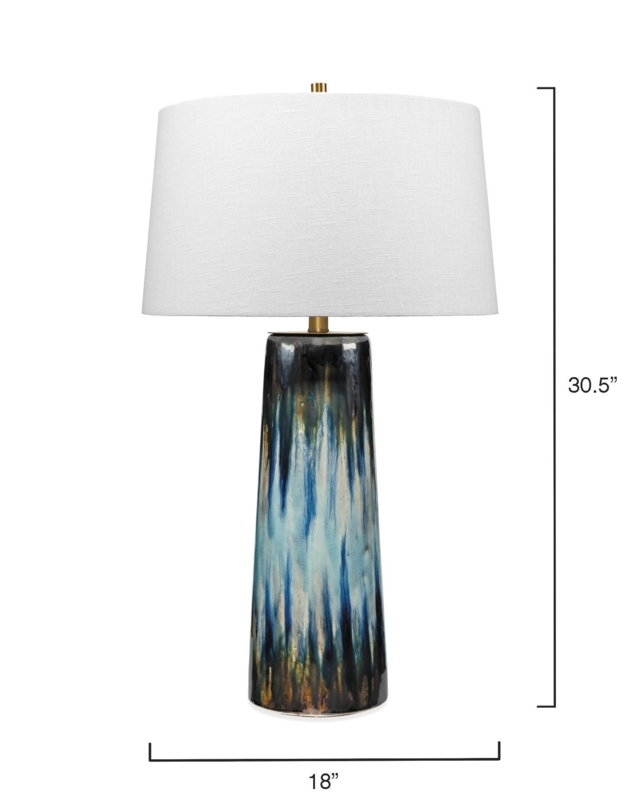 Table Lamp Metallic Ombre Reactive Glaze Ceramic Tapered Base