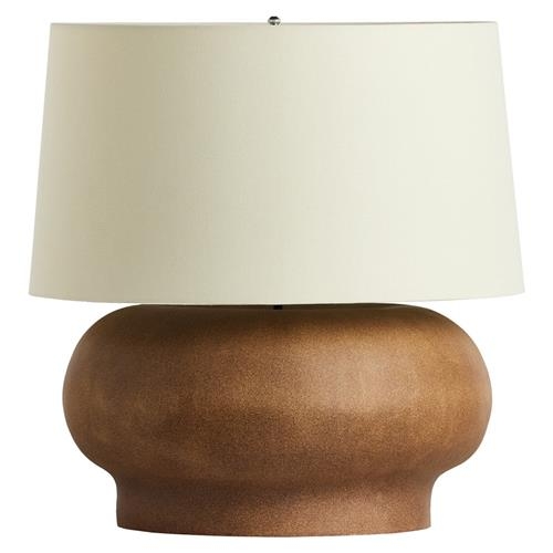 Table Lamp Mid Century Ceramic Teardrop Base Textured Earthy Finish