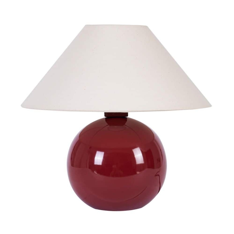 Table Lamp Mid-Century Modern Globe Silhouette Glossy Ceramic