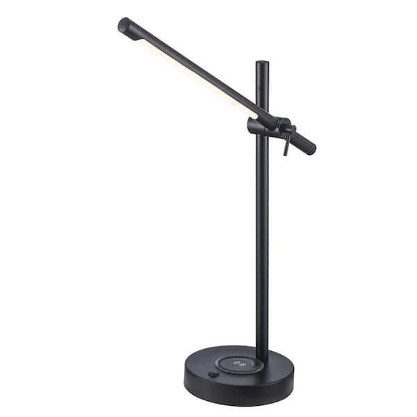 Table Lamp Minimalist Arch Matte Black Finish Integrated LED