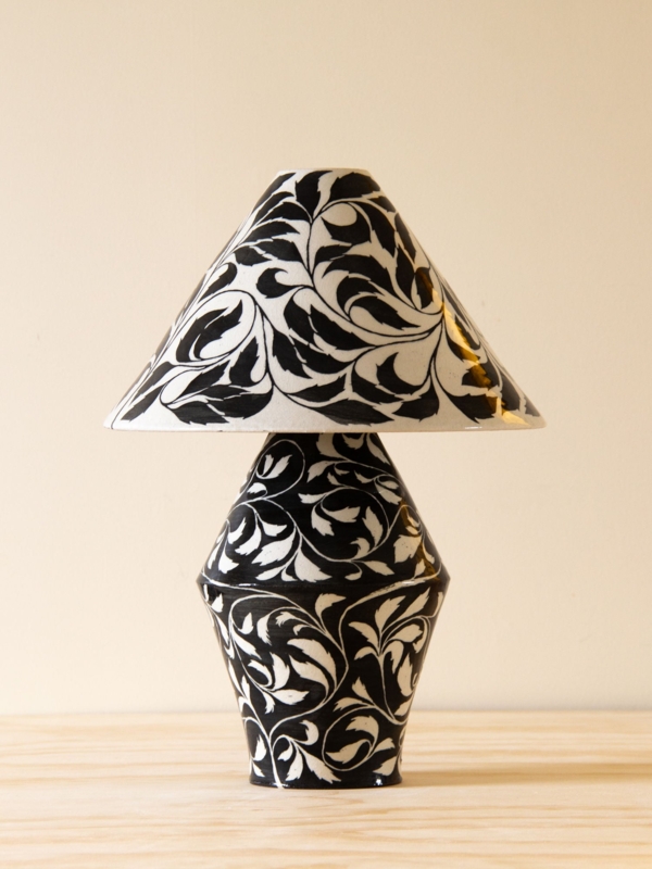 Table Lamp Minimalist Organic Bulbous Base Plaster Texture