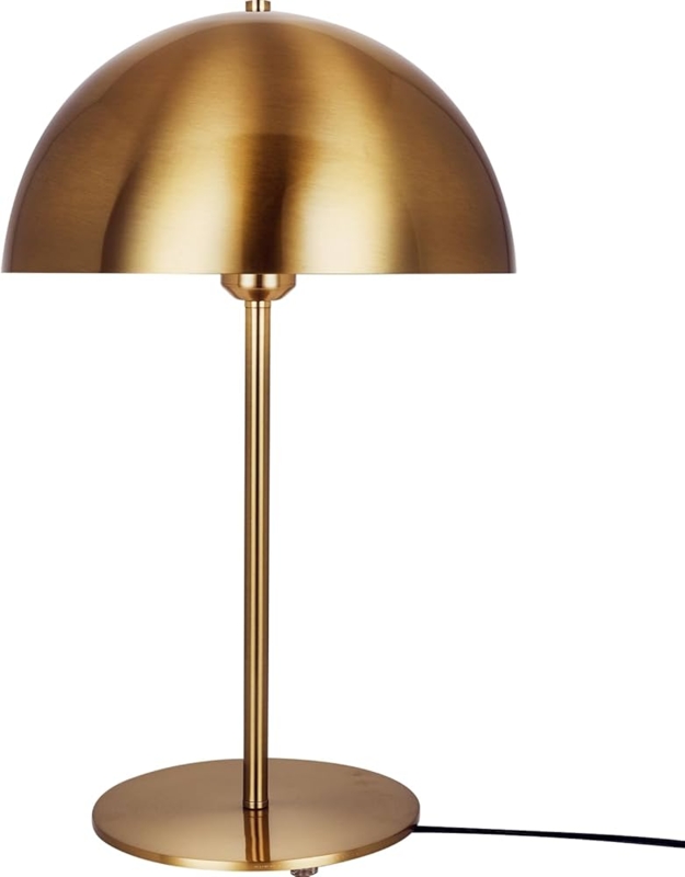 Table Lamp Minimalist Polished Gold-Toned Mushroom Dome Shade