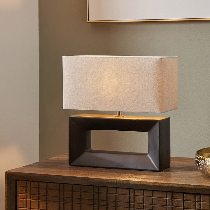 Table Lamp, Minimalist with Rectangular Proportions.