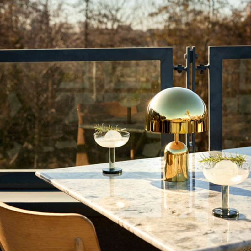 Table Lamp, Modern Gold Portable Design, Polished Finish, Mushroom Shade