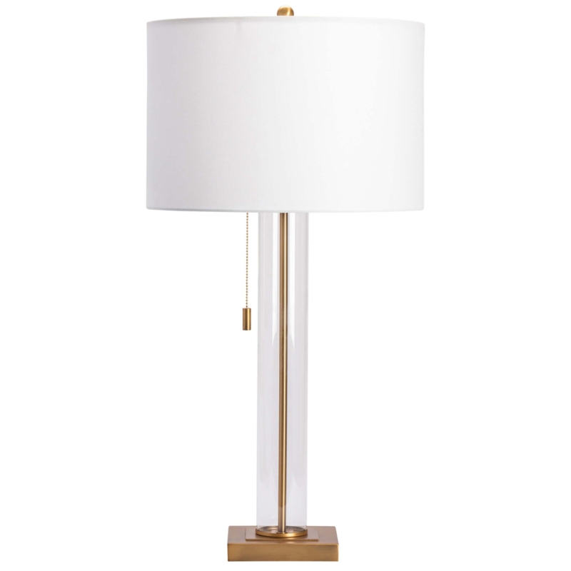 Table Lamp Modern Matte Black Circular Base Dual Pull Chains