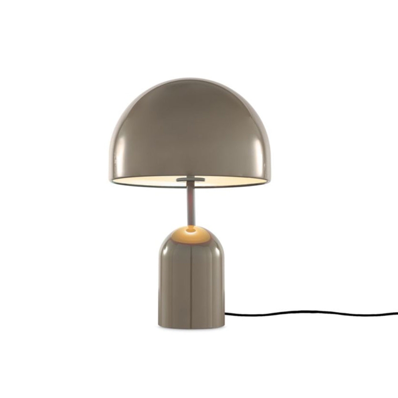 Table Lamp, Modern Polished Copper Finish, Reflective Metallic Mushroom Style
