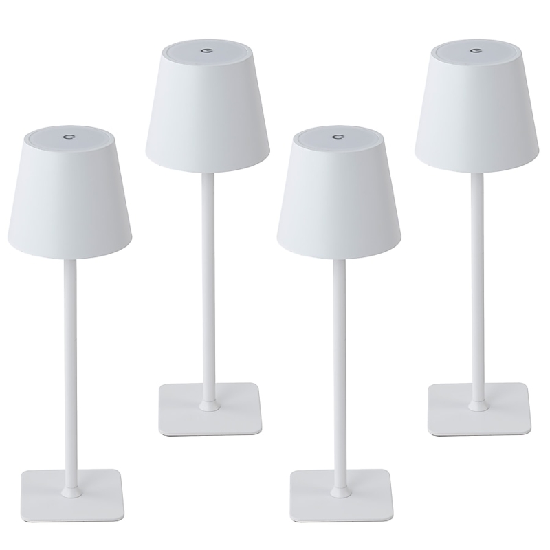 Table Lamp Mushroom Silhouette Matte White Finish Dome Shade Clean