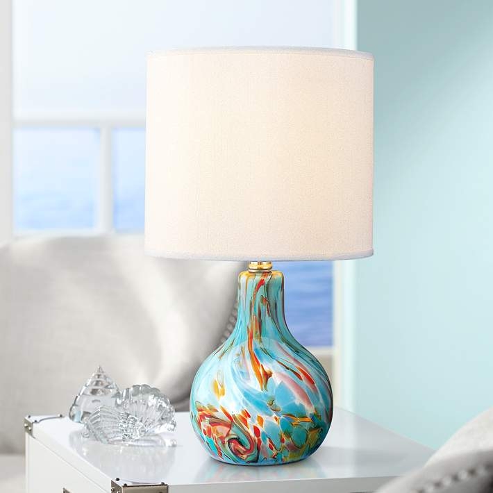 Table Lamp Night Light Feature Glass Gourd Pebbled Texture